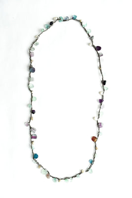 Pearl Flourite and Strawberry Quartz Necklace - The Weitzman Museum Store - SH47