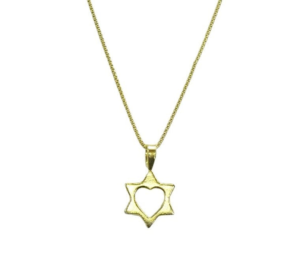 Petite Vermeil Star with Heart Cutout - The Weitzman Museum Store - 529719