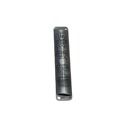 Pewter Symbols Mezuzah - The Weitzman Museum Store - 26mz20P