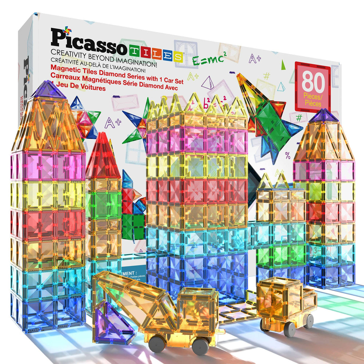 PicassoTiles 80pc Magnetic Tile Building Set - The Weitzman Museum Store - PT80