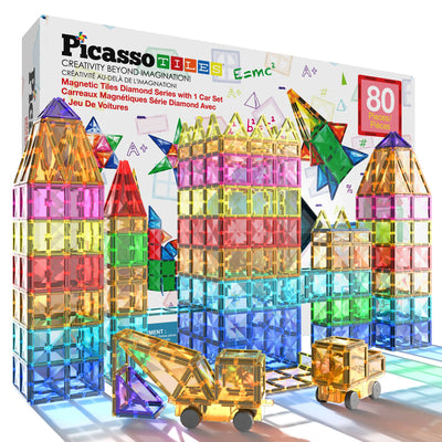 PicassoTiles 80pc Magnetic Tile Building Set - The Weitzman Museum Store - PT80