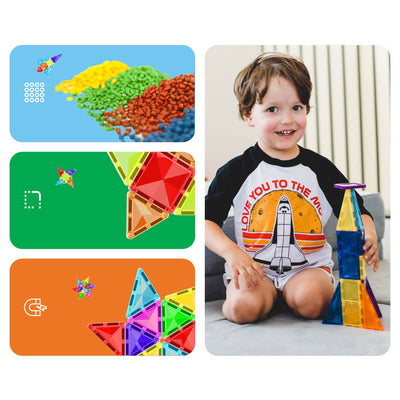PicassoTiles 80pc Magnetic Tile Building Set - The Weitzman Museum Store - PT80