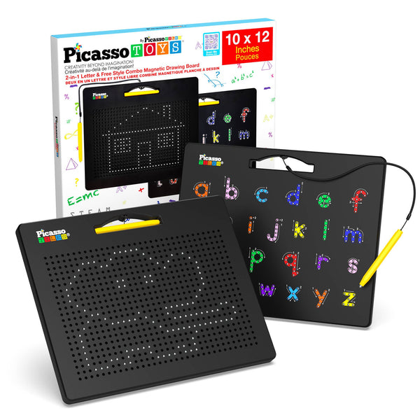 PicassoTiles Double-Sided Magnetic Drawing Tablet Pad - The Weitzman Museum Store - PTB04-BLK
