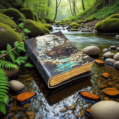 Pirate Ship Leather Journal Vintage Handmade Diary with Deck - The Weitzman Museum Store - 