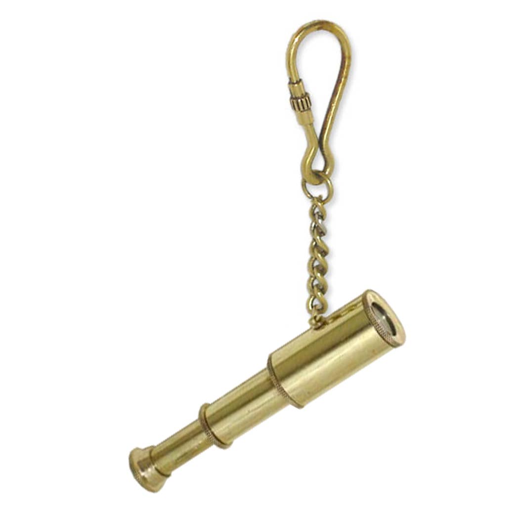 Polished Brass Telescope Keychain, 3" - The Weitzman Museum Store - 6719