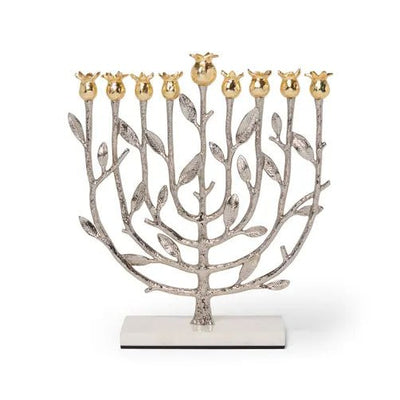 Pomegranate Menorah Silver/Gold - The Weitzman Museum Store - 143606