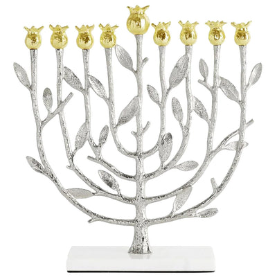 Pomegranate Menorah Silver/Gold - The Weitzman Museum Store - 174124