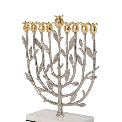 Pomegranate Menorah Silver/Gold - The Weitzman Museum Store - 143606