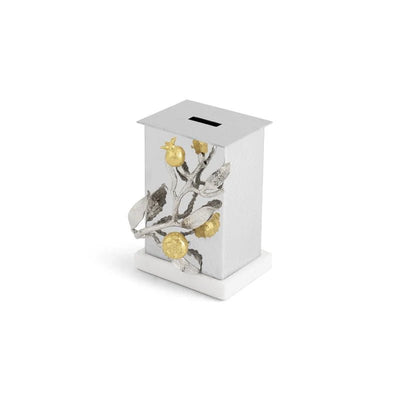 Pomegranate Tzedakah Box - Silver & Gold - The Weitzman Museum Store - 174126