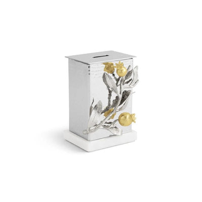 Pomegranate Tzedakah Box - Silver & Gold - The Weitzman Museum Store - 174126