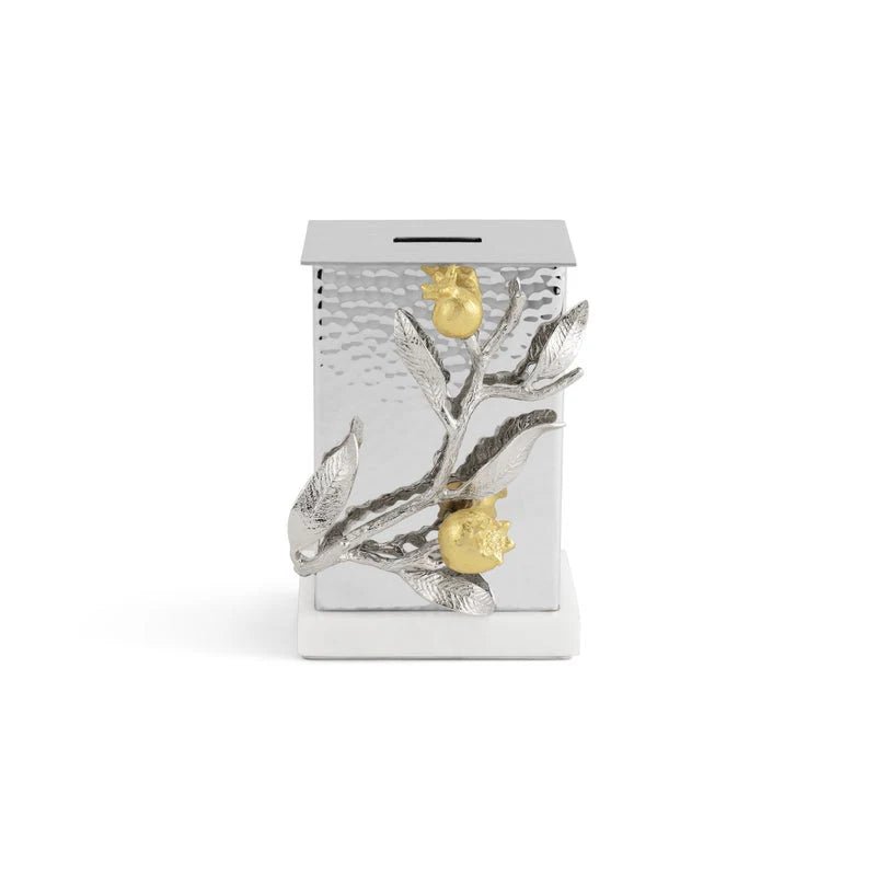 Pomegranate Tzedakah Box - Silver & Gold - The Weitzman Museum Store - 174126