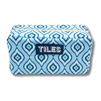 Premium Mahjong Tile Bag - Blue Ikat or Green Geometric or Green and Blue Stripes - The Weitzman Museum Store - BGIKTL01