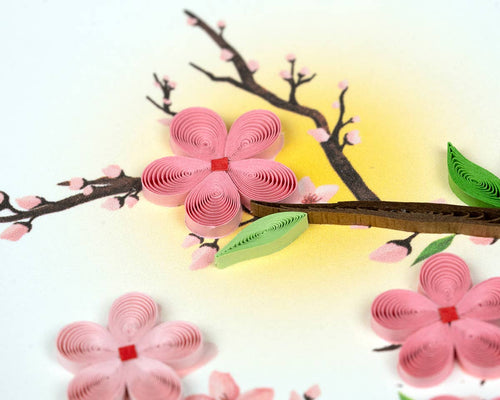 Quilled Cherry Blossoms Greeting Card - The Weitzman Museum Store - bl1408