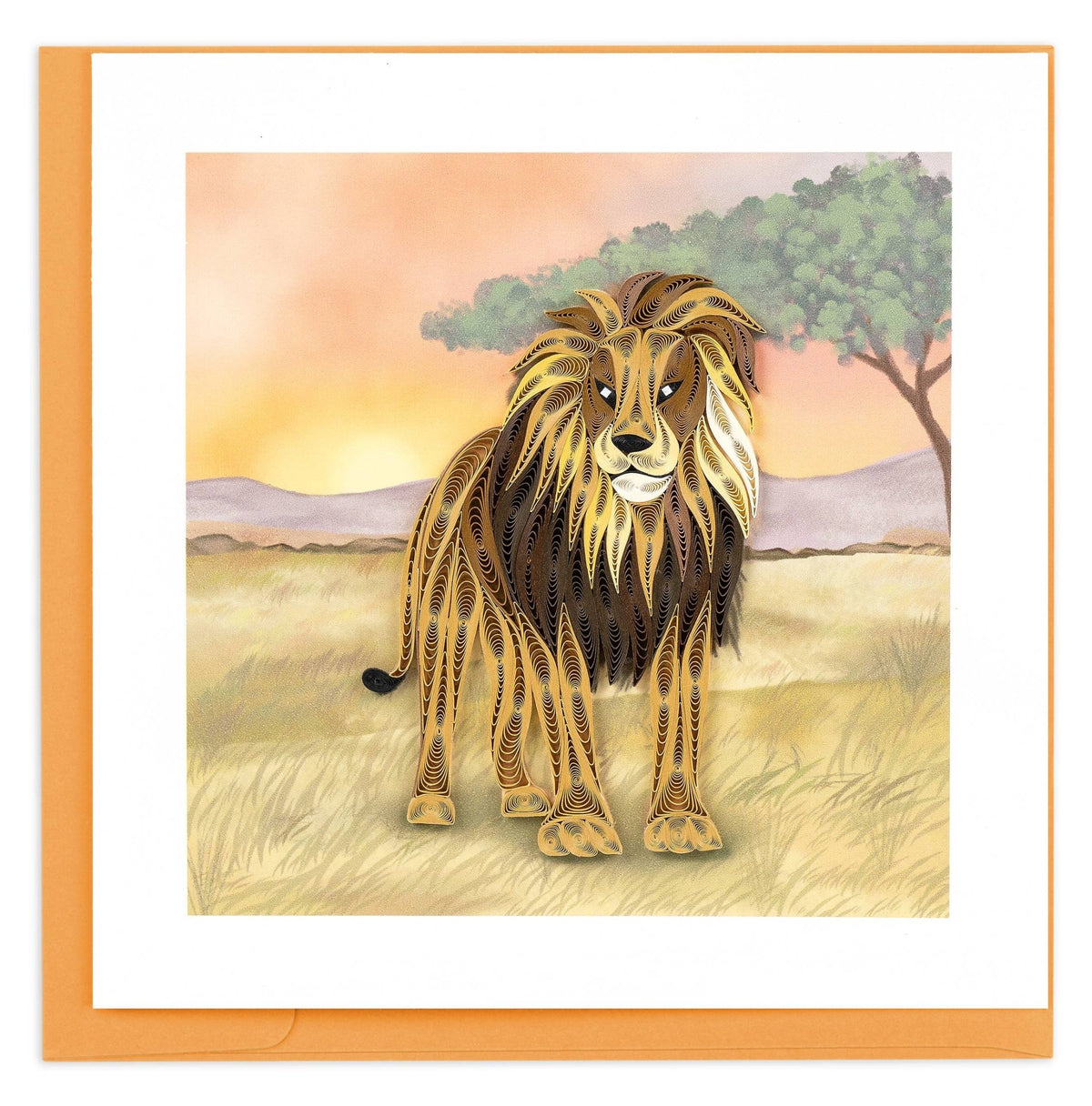 Quilled Savanna Lion Greeting Card - The Weitzman Museum Store - CM046
