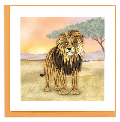 Quilled Savanna Lion Greeting Card - The Weitzman Museum Store - CM046