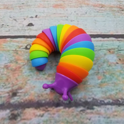 Rainbow Sensory Fidget Stress Relief Slug Toy - The Weitzman Museum Store - MIA261-1