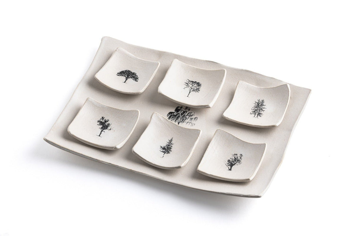 Rectangle Porcelain Trees of Israel Seder Plate - The Weitzman Museum Store - 482522