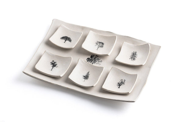 Rectangle Porcelain Trees of Israel Seder Plate - The Weitzman Museum Store - 482522