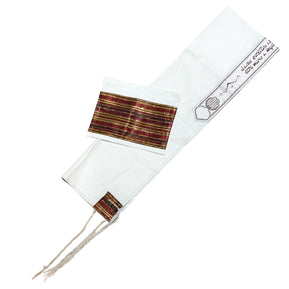 Red/Gold Stripe Tallit - The Weitzman Museum Store - 7-847384017529