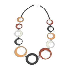 Resinique Chain Necklace Black White Gold and Copper - The Weitzman Museum Store - W - RE035BKWHCOP