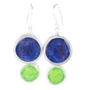 Resinique Double Circle Earrings - Blue and Green - The Weitzman Museum Store - W - RE002BLDGRL