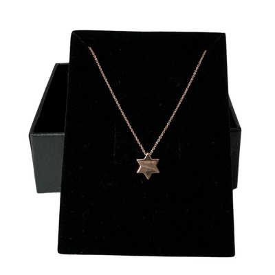 Rose Gold Star of David Pendant 16" - The Weitzman Museum Store - fs100rose