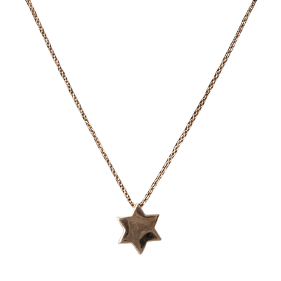 Rose Gold Star of David Pendant 16" - The Weitzman Museum Store - fs100rose