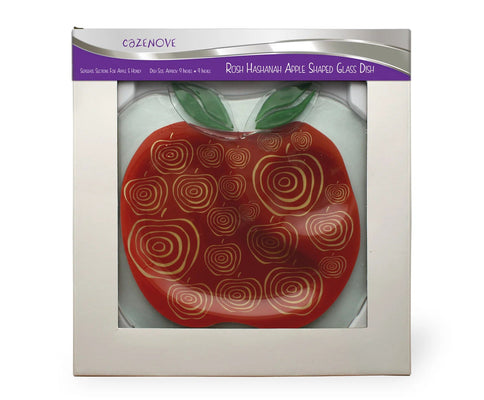 Rosh Hashanah Apple Shaped Glass Dish - The Weitzman Museum Store - AP-1001