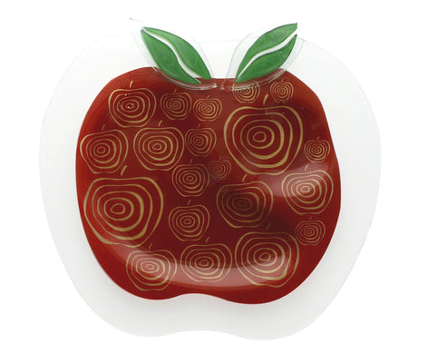 Rosh Hashanah Apple Shaped Glass Dish - The Weitzman Museum Store - AP-1001