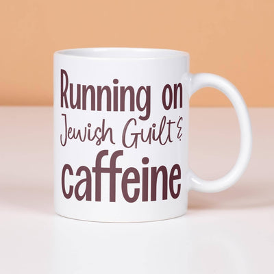 Running on Jewish Guilt and Caffeine Coffee Mug - The Weitzman Museum Store - 