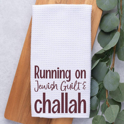 Running on Jewish Guilt and Challah Dish Towel - The Weitzman Museum Store - 