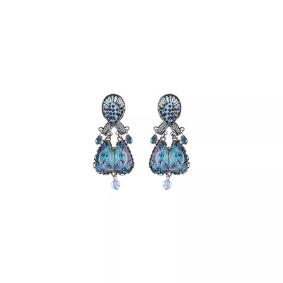 Sea Blue Shell Earrings - The Weitzman Museum Store - 011R2050