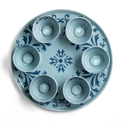 Seder Plate in White or Blue - 30CM - The Weitzman Museum Store - 710347