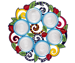 Seder Plate - Pomegranates and Colorful Spirals - The Weitzman Museum Store - 783993