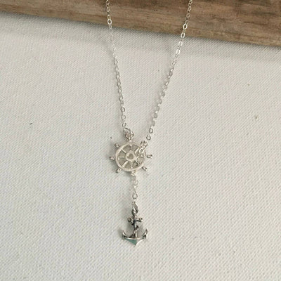 Ship Wheel and Anchor necklace - The Weitzman Museum Store - N230N