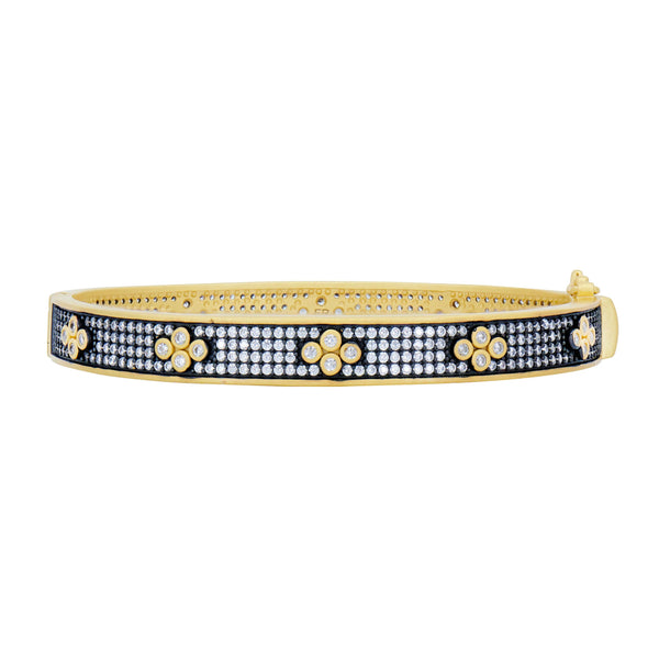Signature Brooklyn In Bloom Clover HInge Pave Bangle - The Weitzman Museum Store - 