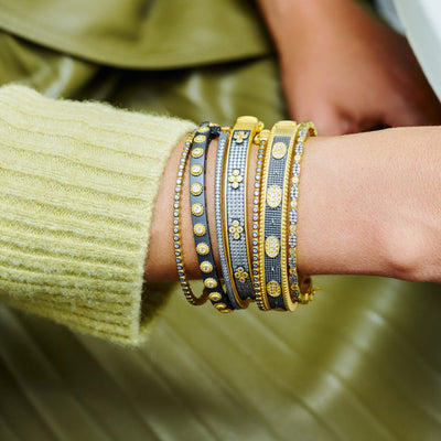 Signature Brooklyn In Bloom Clover HInge Pave Bangle - The Weitzman Museum Store - 