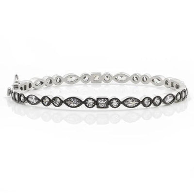 Signature Mixed Shaped Hinge Bangle in 3 Finishes - The Weitzman Museum Store - 7-847384015925