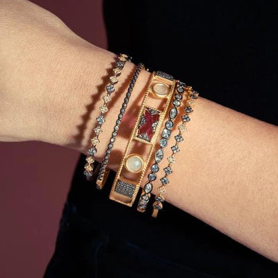 Signature Mixed Shaped Hinge Bangle in 3 Finishes - The Weitzman Museum Store - YRZB080067B