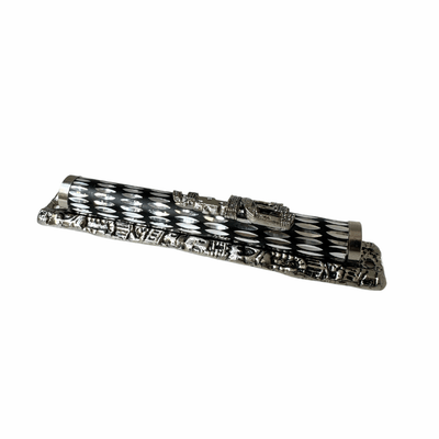 Silver and Black Jerusalem Mezuzah - The Weitzman Museum Store - Z6910