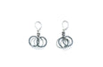 Silver and Slate Loop Earrings w/Crystal Beads - The Weitzman Museum Store - S135B-E