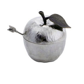 Silver Apple Honey Pot with Spoon by Michael Aram - The Weitzman Museum Store - 110780