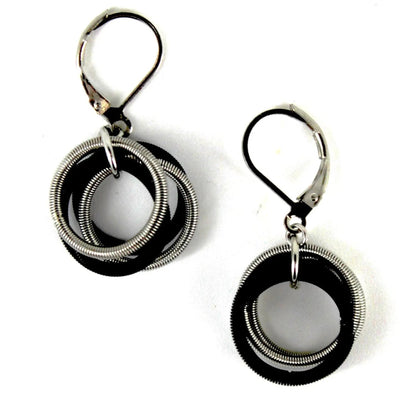 Silver & Black Loop Earrings - The Weitzman Museum Store - 270