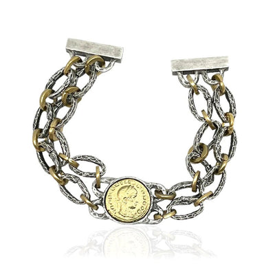 Silver Link Constantine II Bracelet - The Weitzman Museum Store - 7 - 847384019466