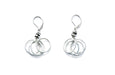 Silver Piano Wire Loop Earrings with Crystal Beads - The Weitzman Museum Store - S135A - E