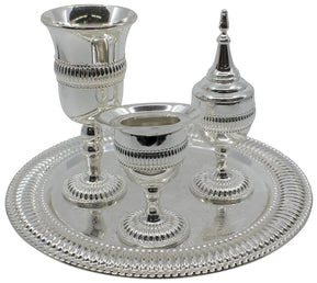 Silver Plated Stripes Havdallah Set - The Weitzman Museum Store - PLX1550
