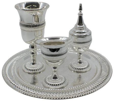 Silver Plated Stripes Havdallah Set - The Weitzman Museum Store - PLX1550