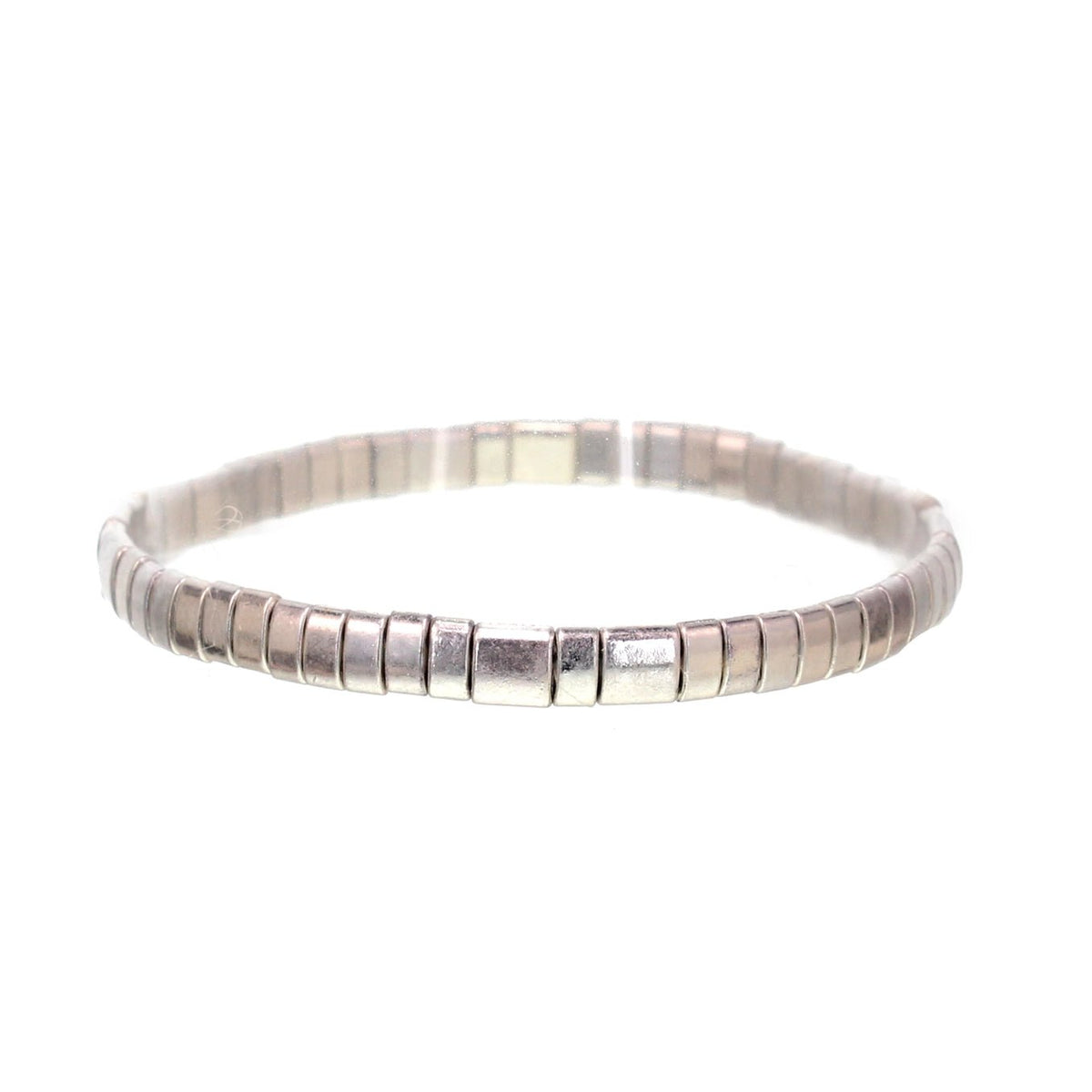 Silver Toned Stetch Bracelet - The Weitzman Museum Store - 12-b1141ws