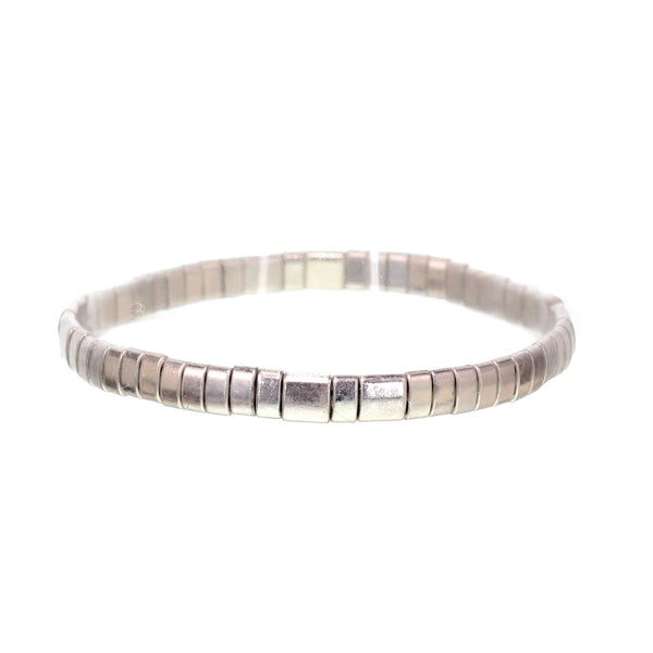 Silver Toned Stetch Bracelet - The Weitzman Museum Store - 12-b1141ws