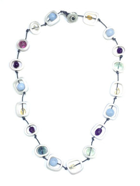 Silver w/Natural Stones Necklace - The Weitzman Museum Store - 411